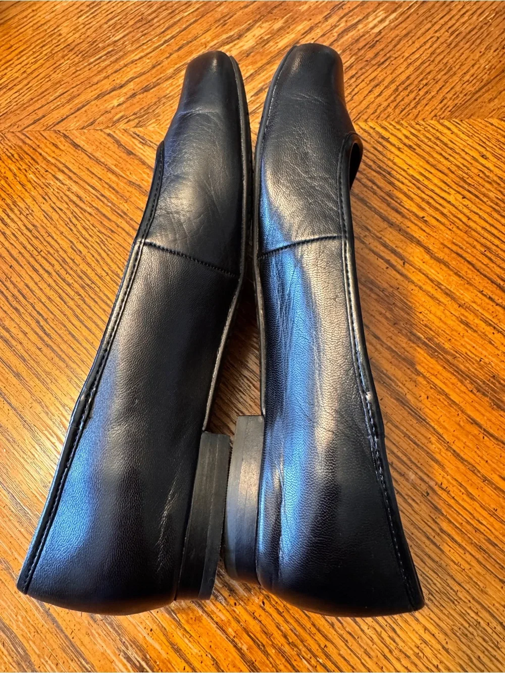 Ros Hommerson Black Leather Slip-On Ballet Flats